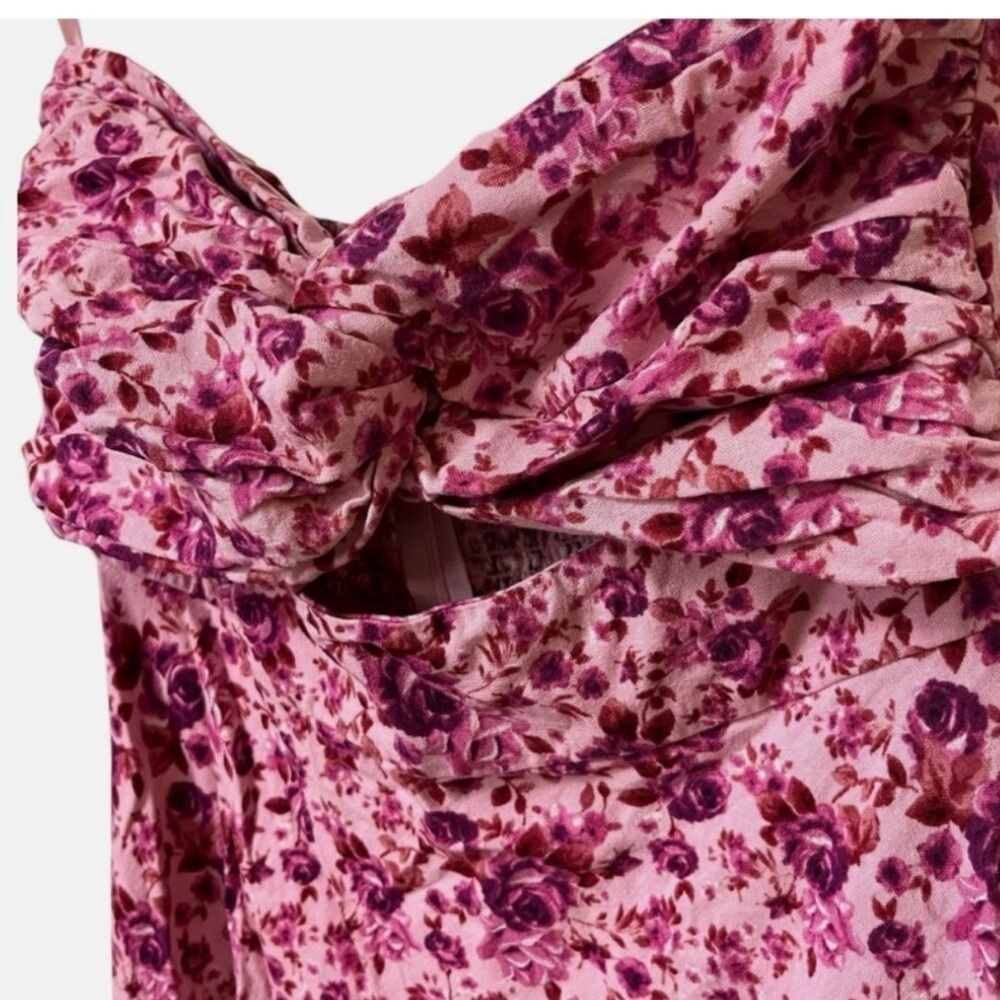 Trixxi Pink Floral Strapless Dress - Picture 2 of 11